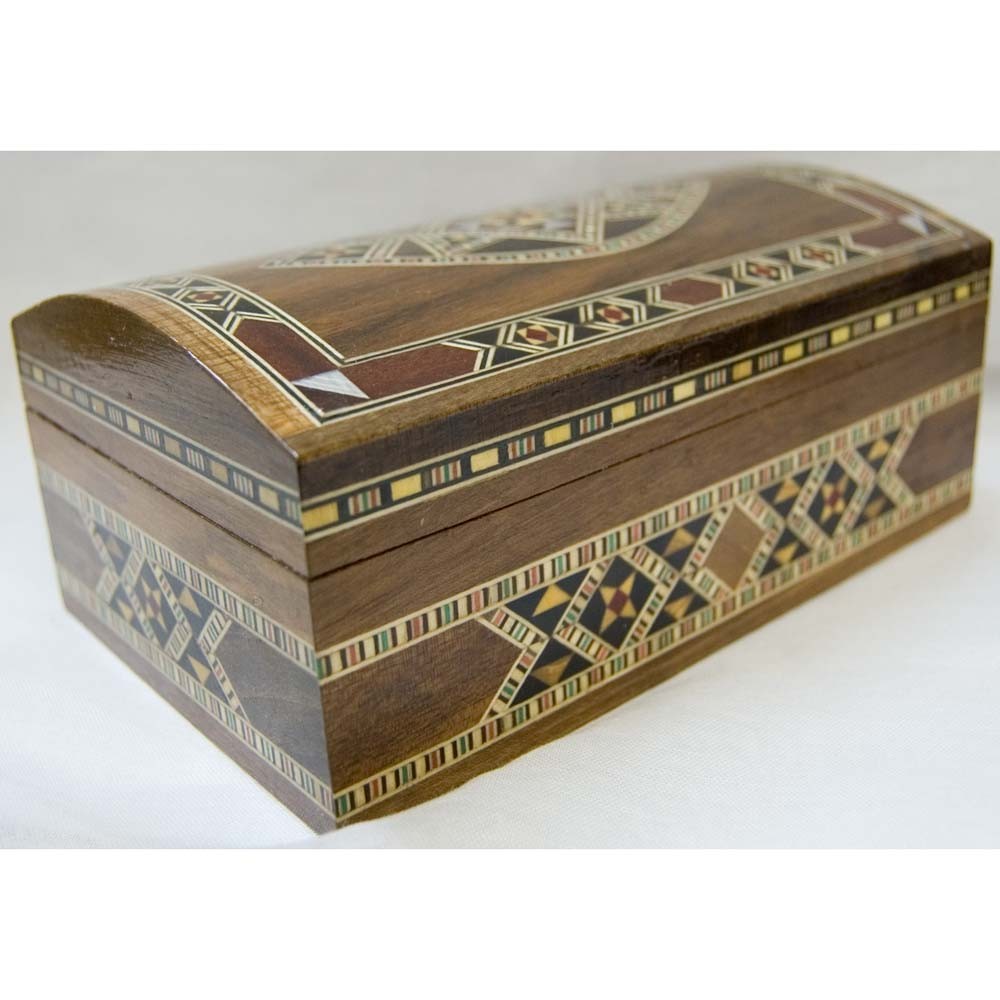 Caja Baúl Rectángular - Taracea de Siria - Terciopelo