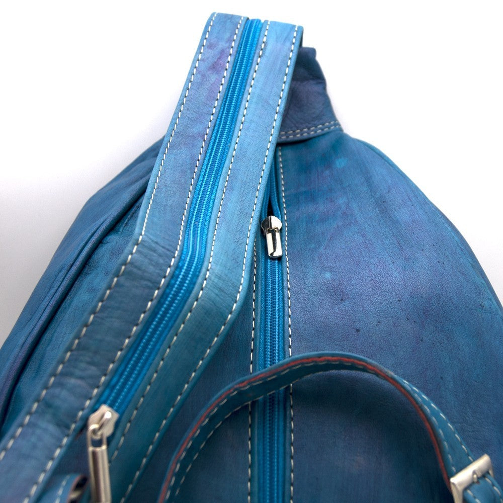 Mochila o bandolera Cuero 100% -  Modelo Alkataf Saguir