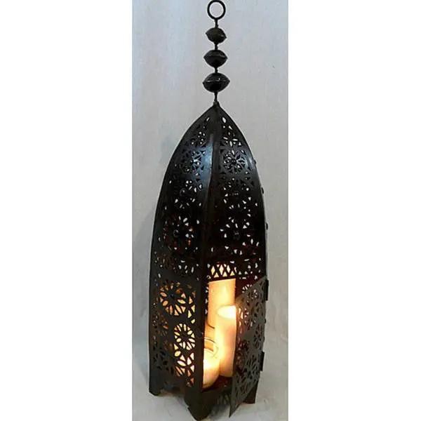 Farol Lampara Hexagonal - Jardin o Terraza - Artesanía Marroquí - Modelo Saruj