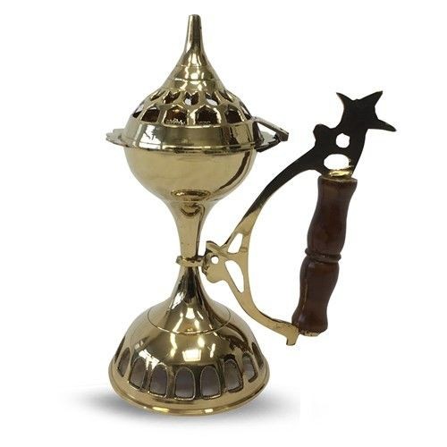 Incensario Bronce - Asa Madera - Modelo AHKAMI