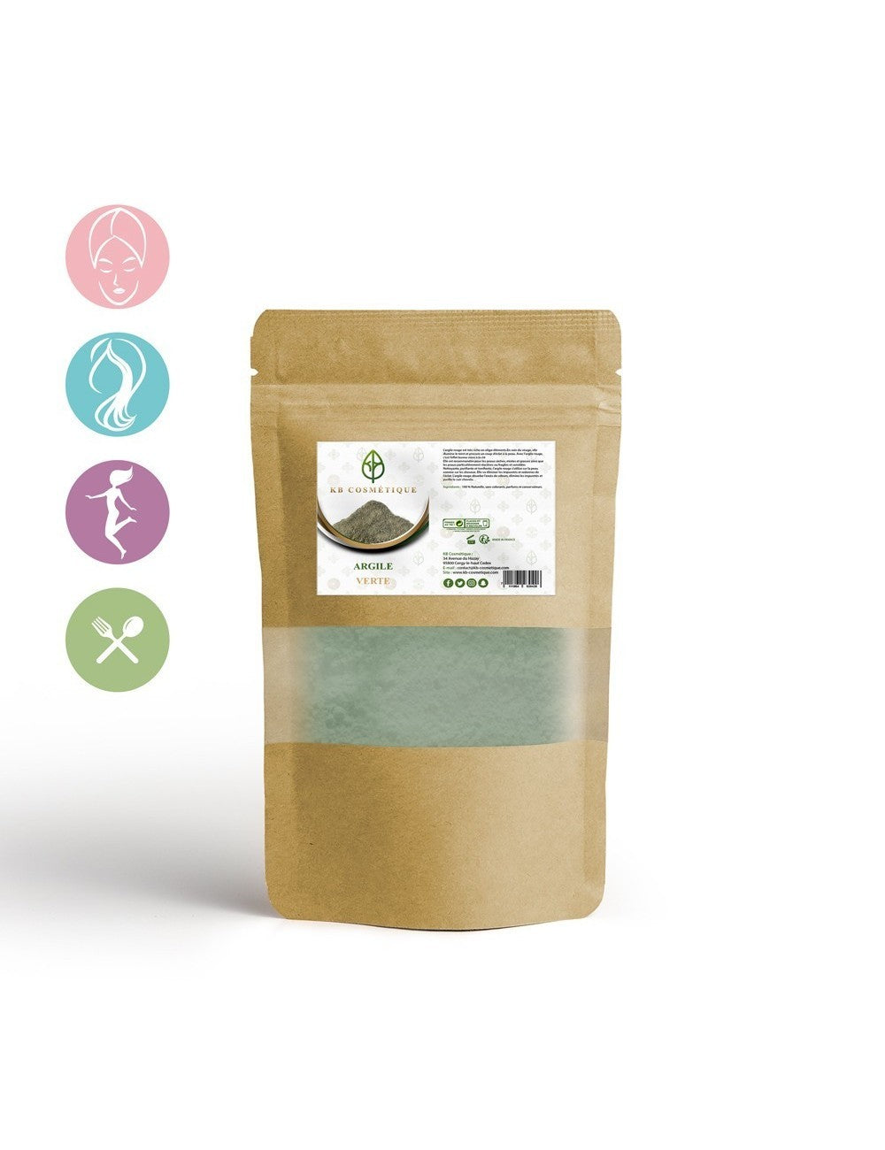 Arcilla Verde - 100 gr - Acné y Puntos Negros - KB Cosmetique