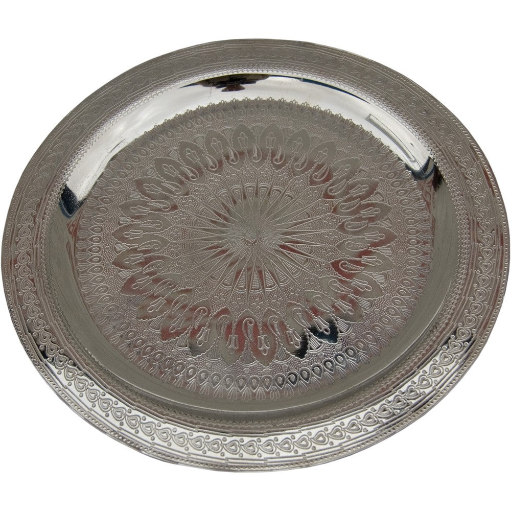 Bandeja Té Grabada - Varios Diámetros - Dorado o Plateado