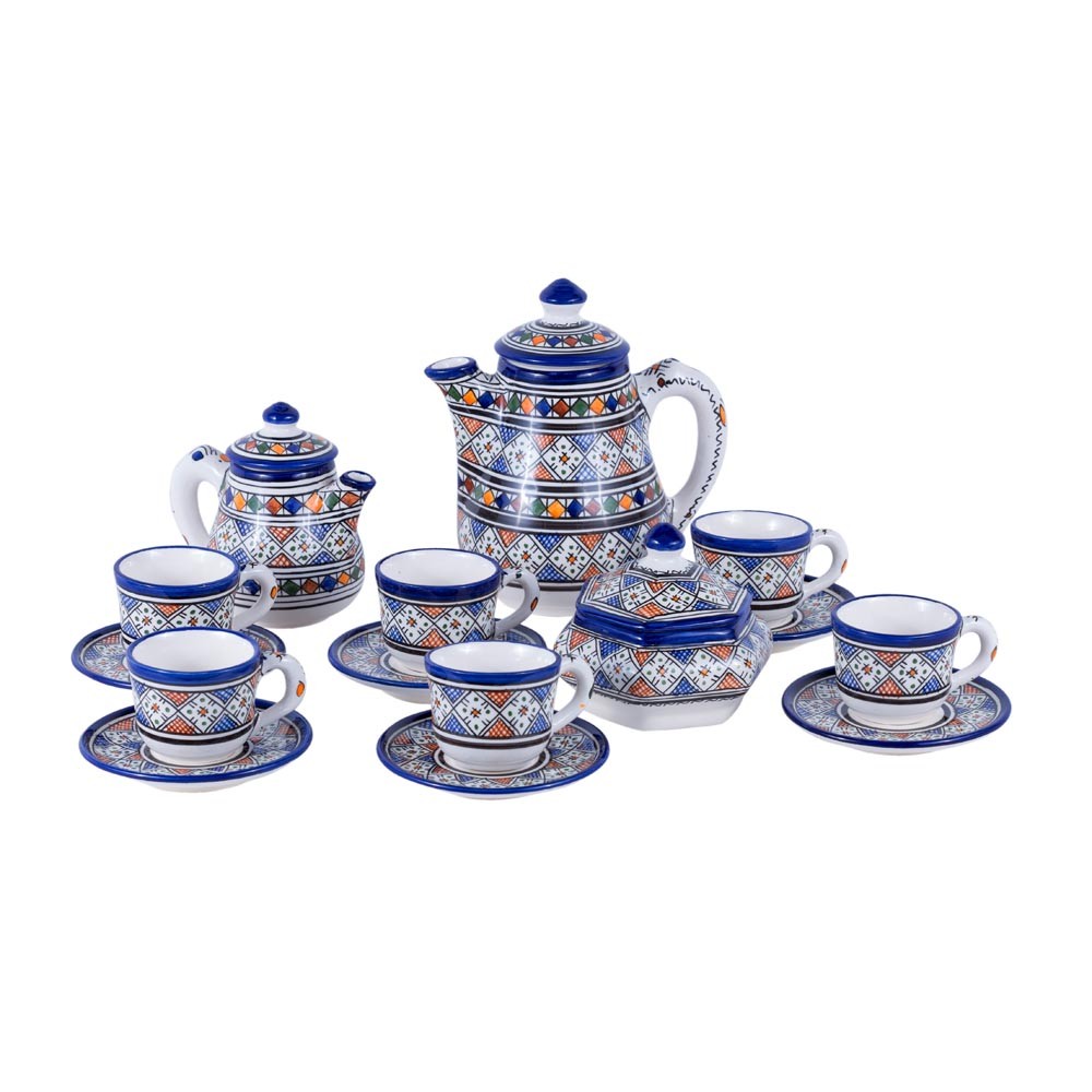 Juego de Té Cerámica Fes -  Cafetera Lechera - Modelo Handasa