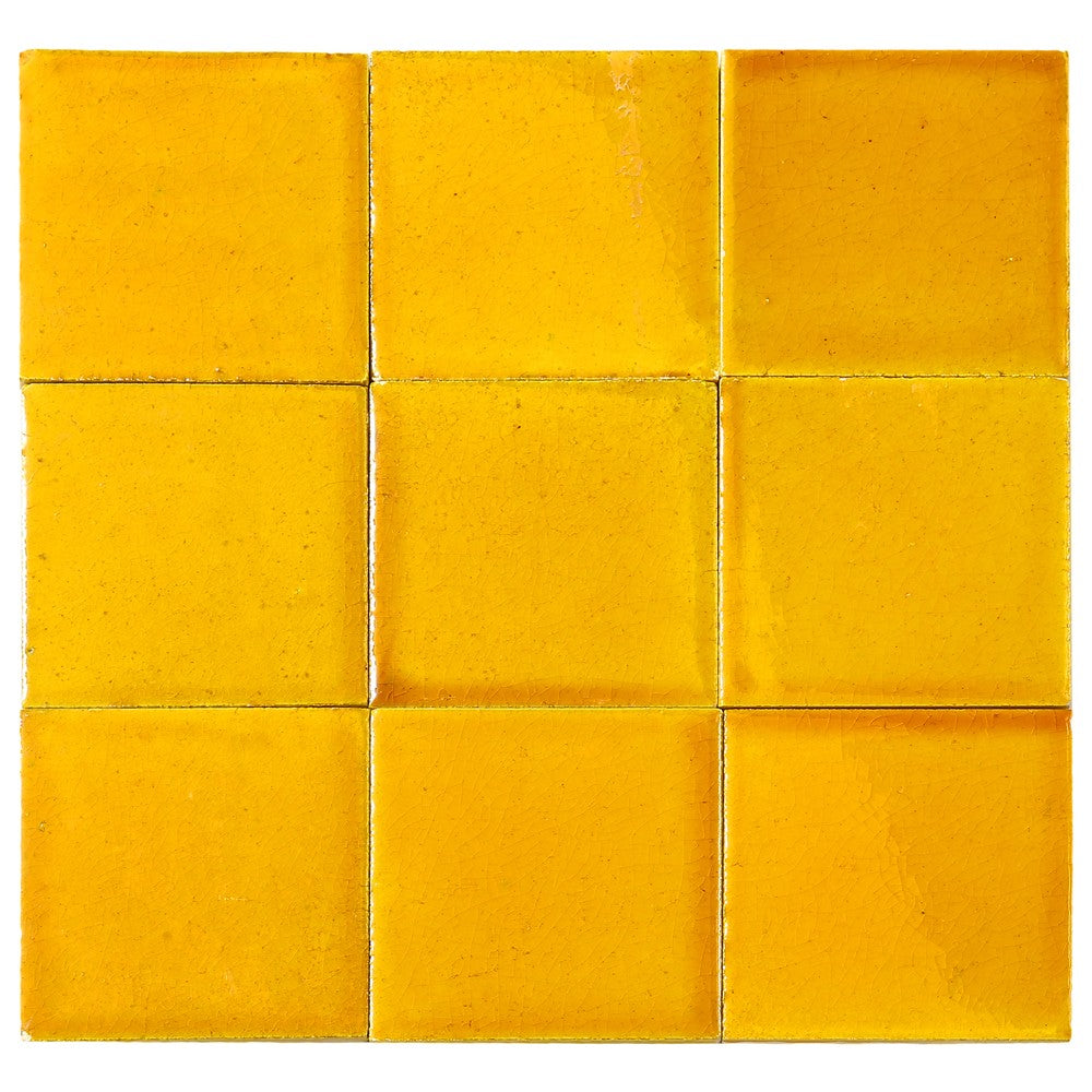 Azulejo Zellige Marruecos - 10 x 10 cm AMARILLO MIEL