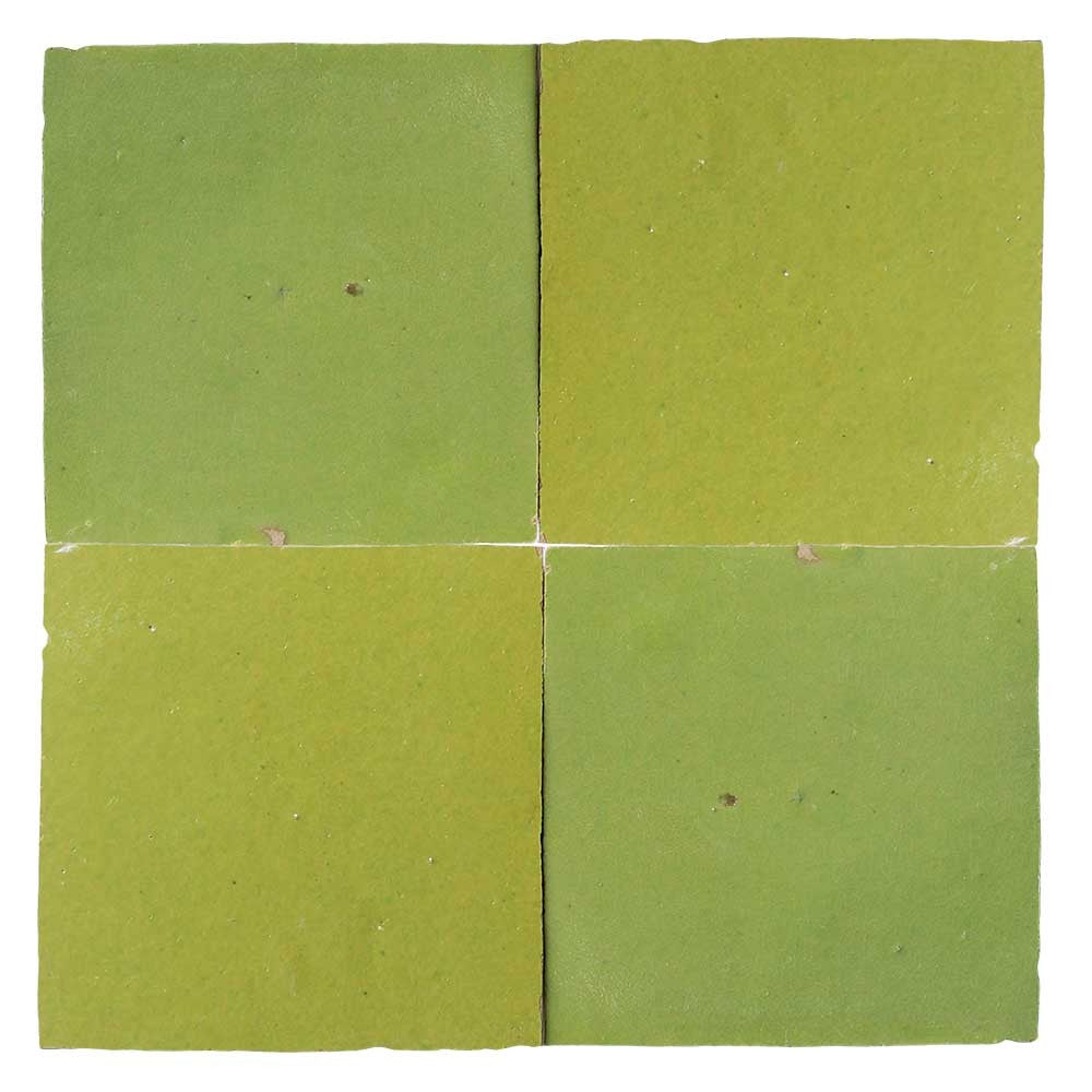 Azulejo Zellige Marruecos - 10 x 10 cm VERDE PISTACHO
