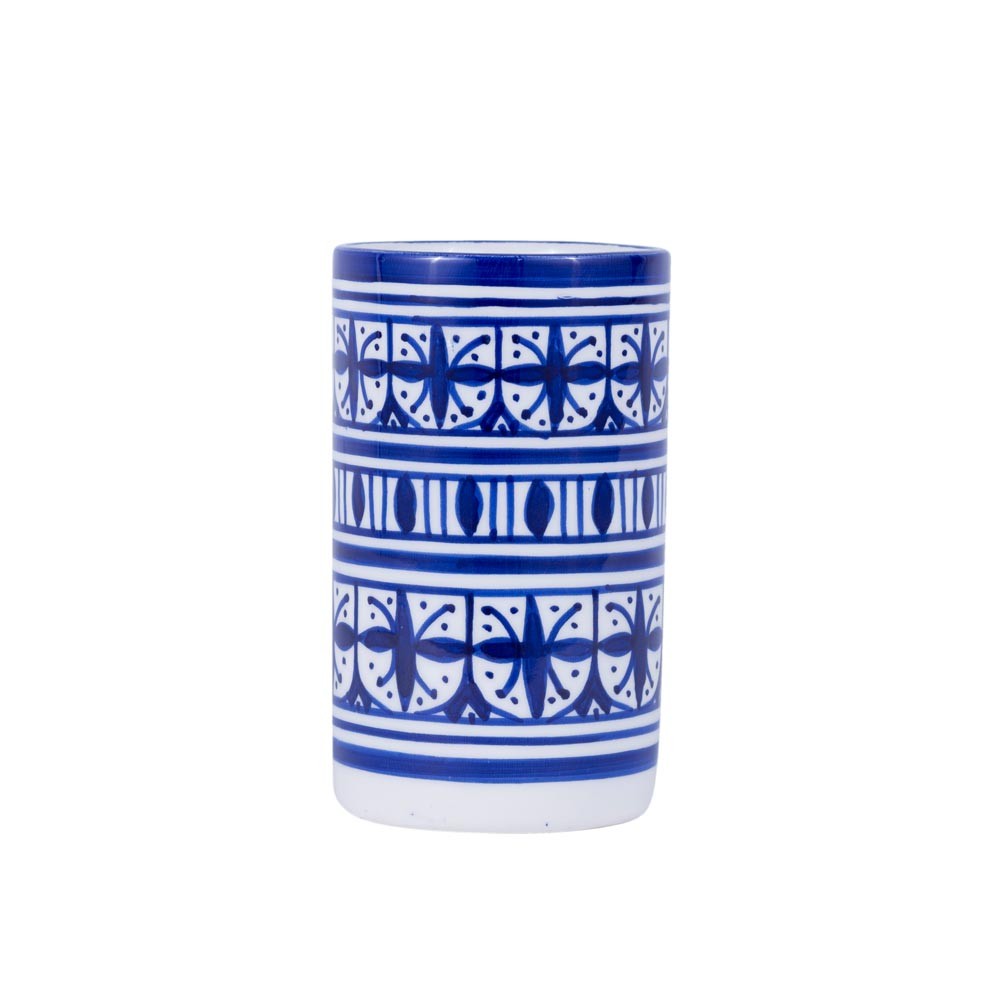 Vaso Tubo Cerámica Fez - Pintado a mano - Modelo TAWIL