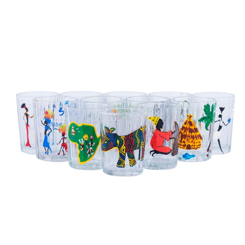 Juego 12 Vasos - Reliquia Africana - Producto Único