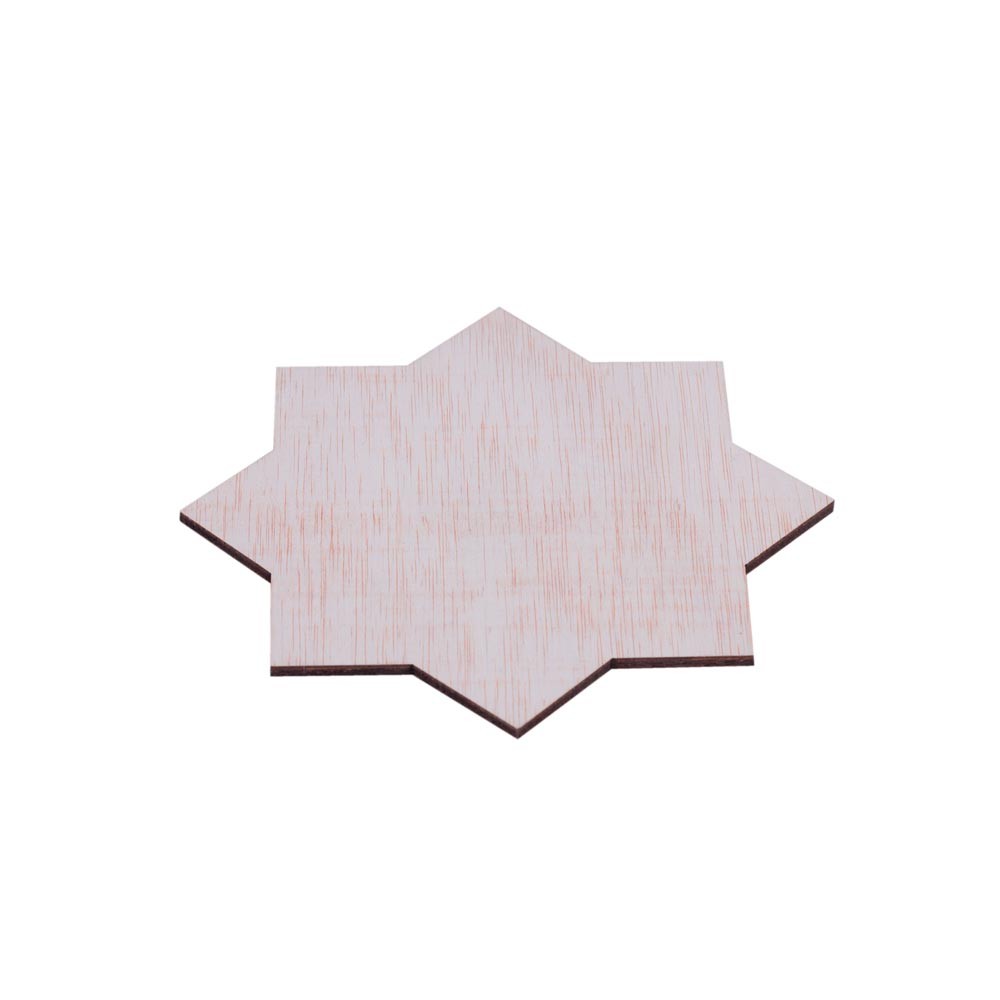 Estrella De Madera - 8 Puntas - 4 mm Grosor - Medidas personalizadas