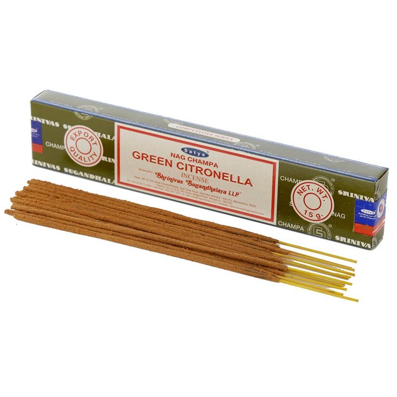 Incienso Varillas Citronela Verde - Green Citronella - Nag Champa - Satya - 15gr