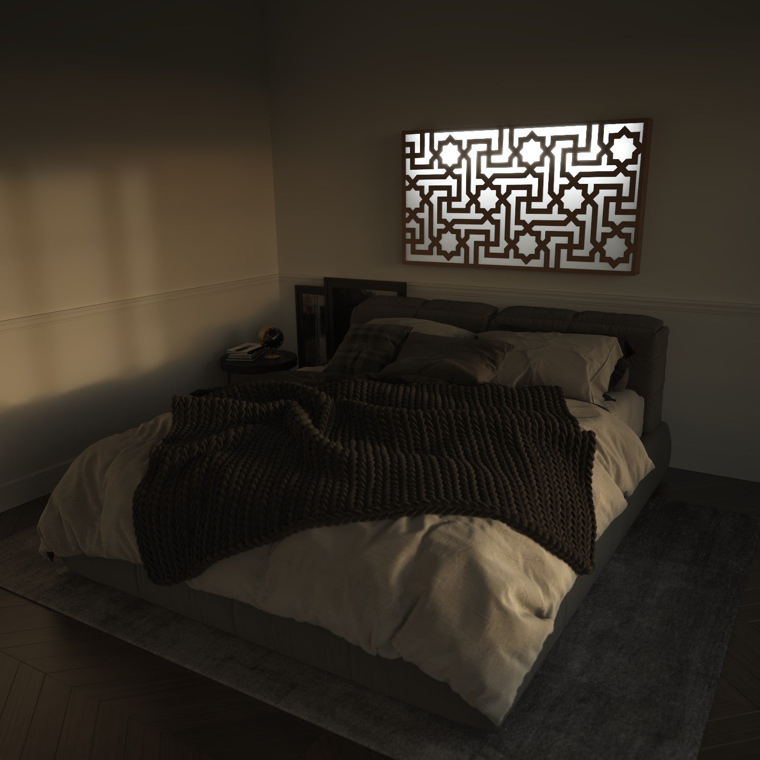 Cabecero de Cama Retroiluminado LED RGB Mando + Control Movil - Modelo MAATAHA