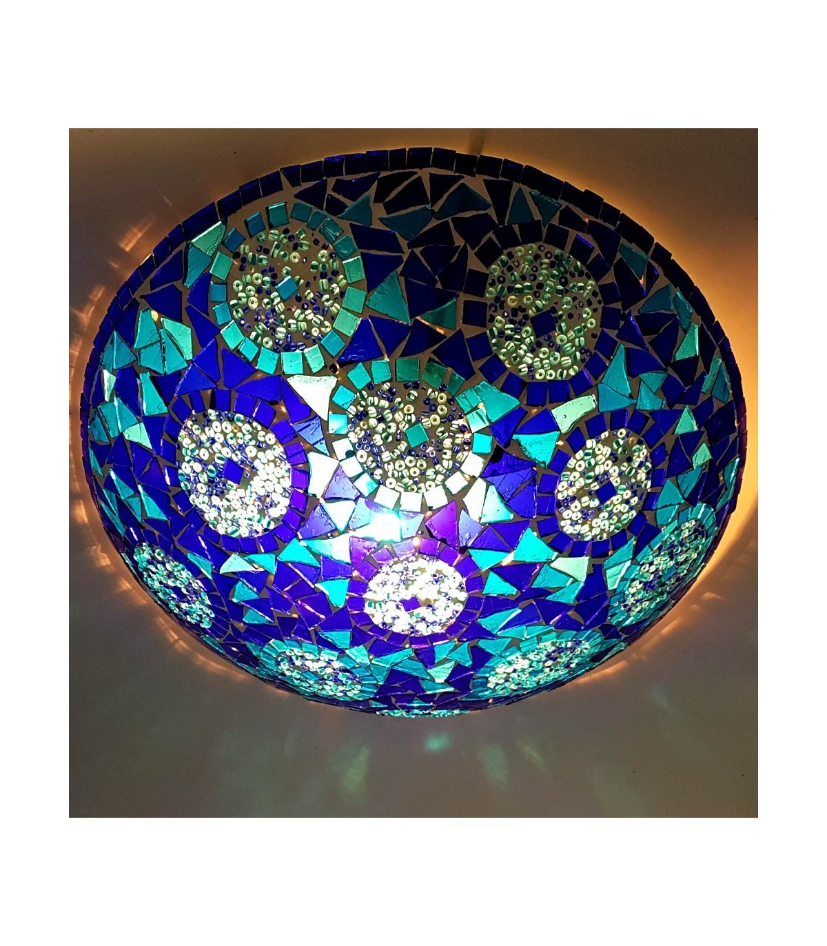Aplique o Plafón Turco - Cristal Murano - Mosáico Arabe - 25 cm