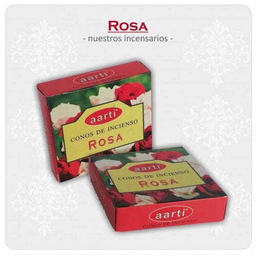 Incienso Conos Aromáticos ROSA - Aarti - 12 Conos