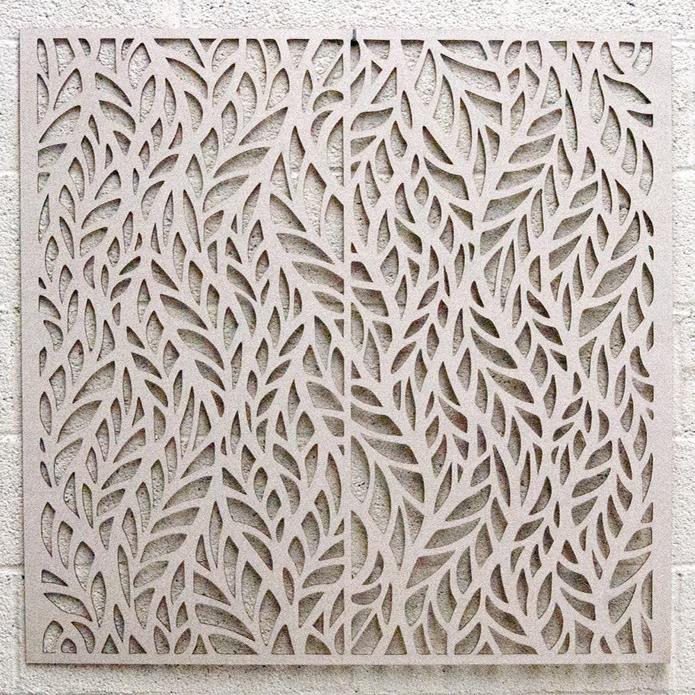 Celosía Madera Blanca - Diseño Otoño - 120 x 120 cm