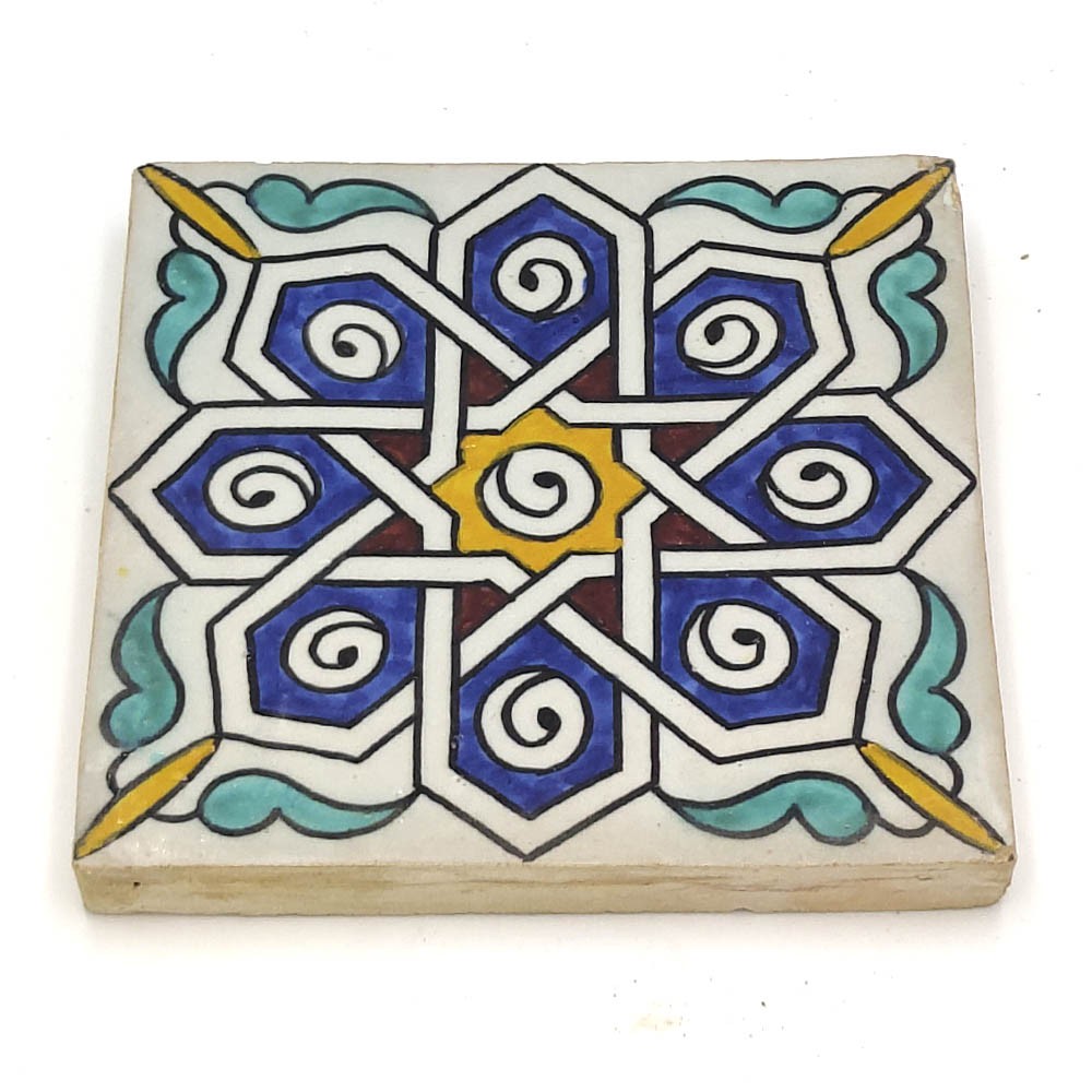 Azulejo Andalusí - Zellige Mosaico Nazari - Multicolor - 15x15 cm - Artesanal - Modelo 74