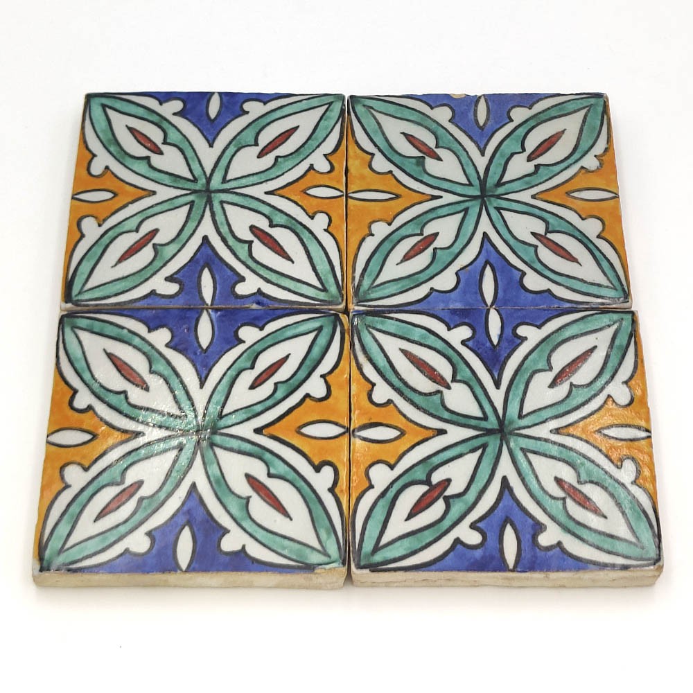 Azulejo Andalusí - Zellige Mosaico Nazari - 10 x 10cm - Artesanal - Modelo 76