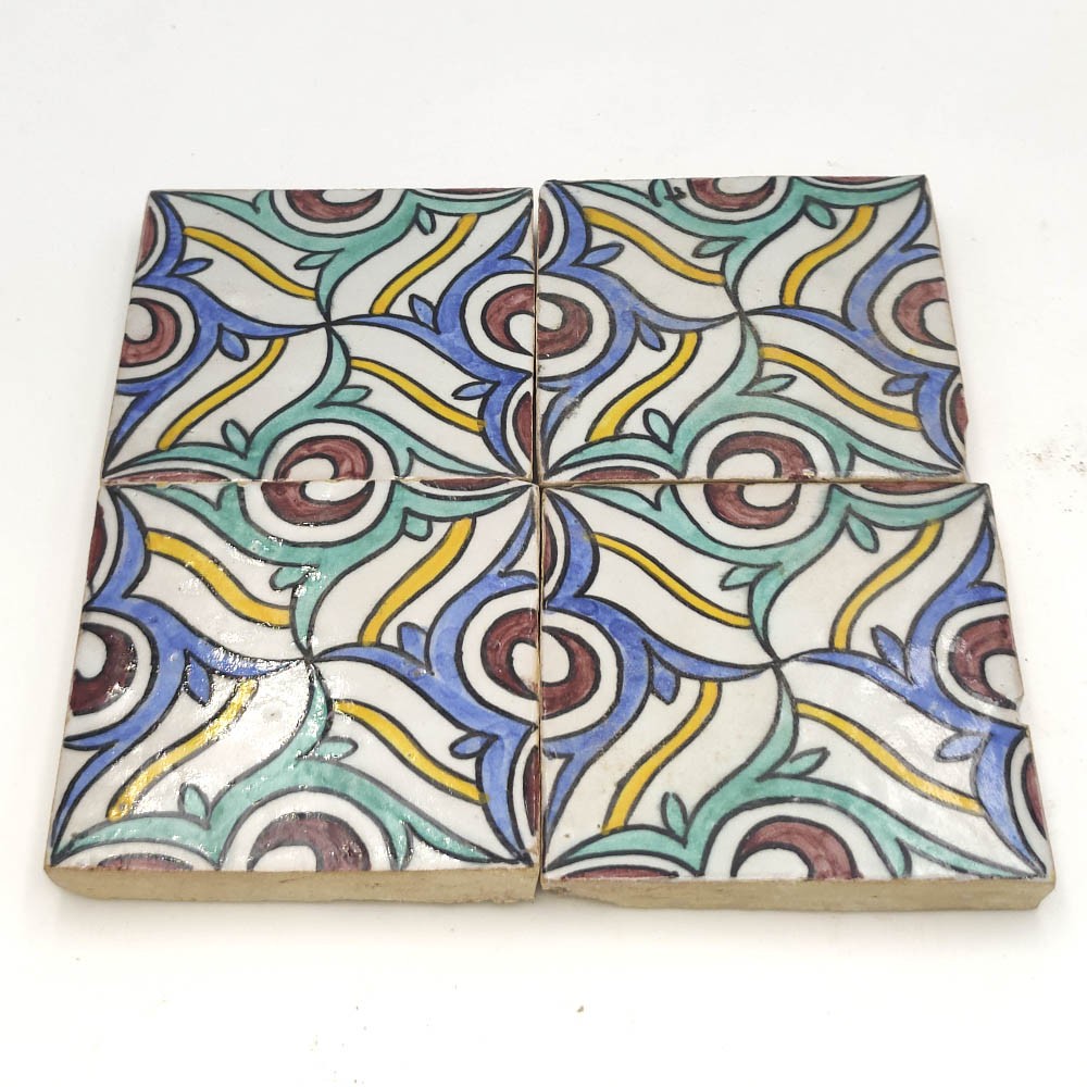 Azulejo Andalusí - Zellige Mosaico Nazari - 10 x 10cm - Artesanal - Modelo 80