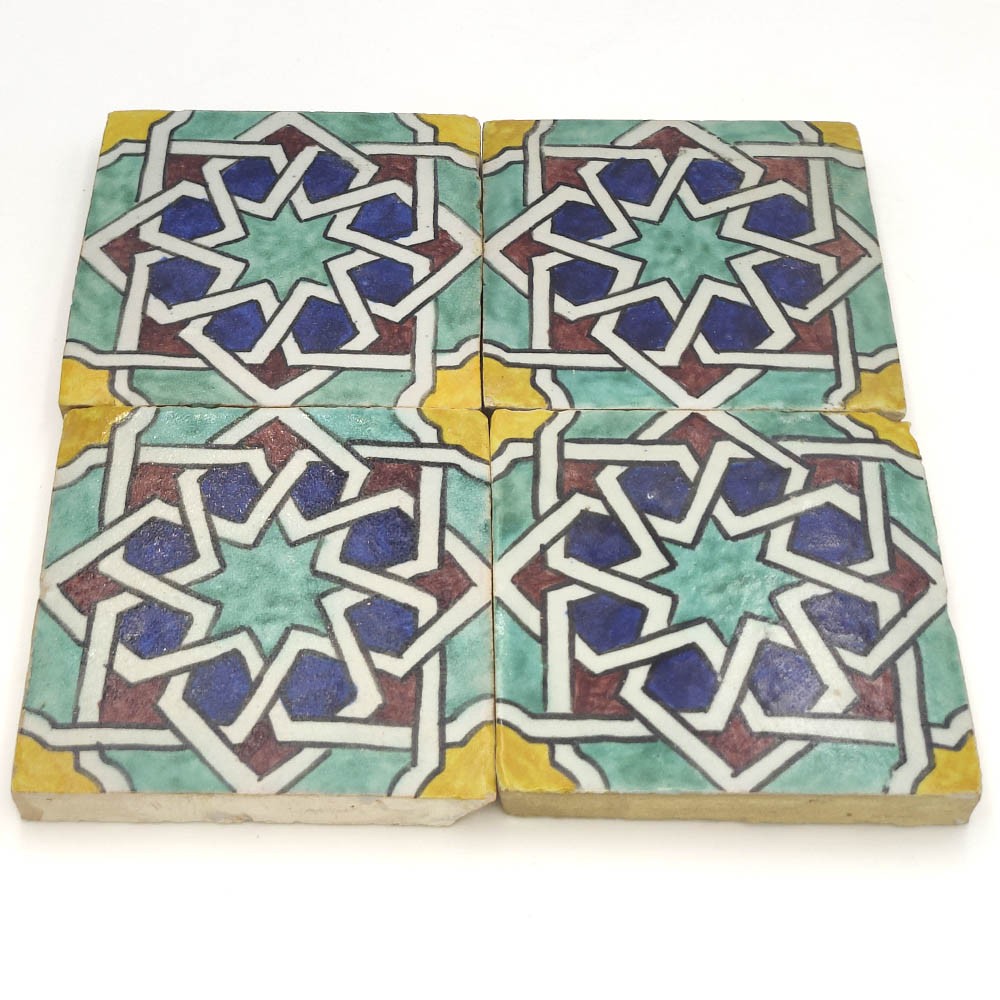 Azulejo Andalusí - Zellige Mosaico Nazari - 10 x 10cm - Artesanal - Modelo 81