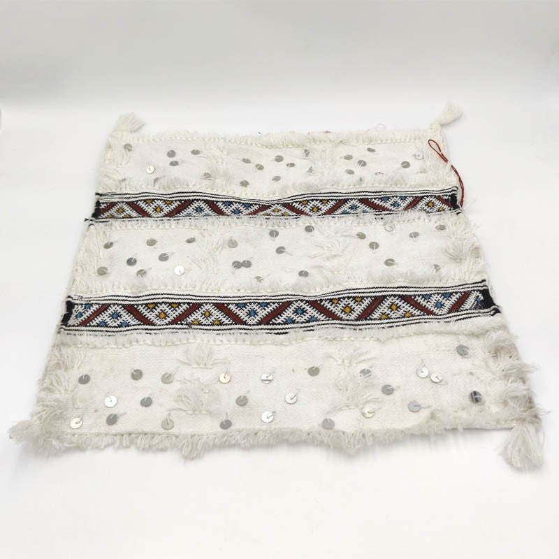 FUNDA COJÍN BEREBER BLANCO - BOHEMIO VINTAGE  - MODELO NAWAIM