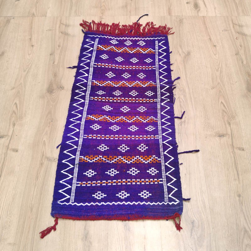 TAPIZ BEREBER - ESTILO VINTAGE - PIEZA ÚNICA - 100CM X 50CM - MORADO