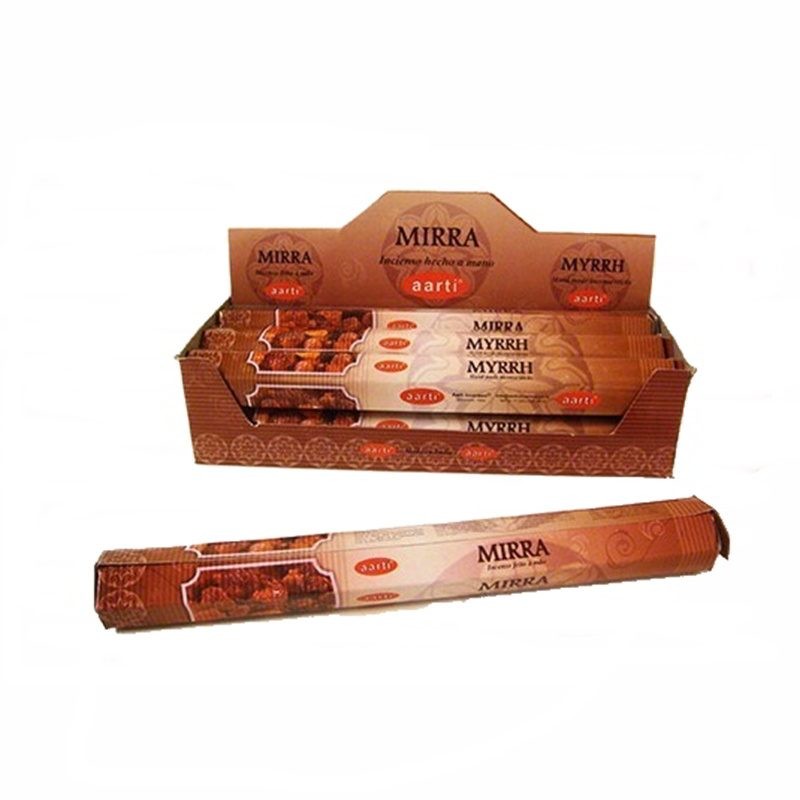 INCIENSO MIRRA 20 VARILLAS AARTI - CAJA HEXAGONAL