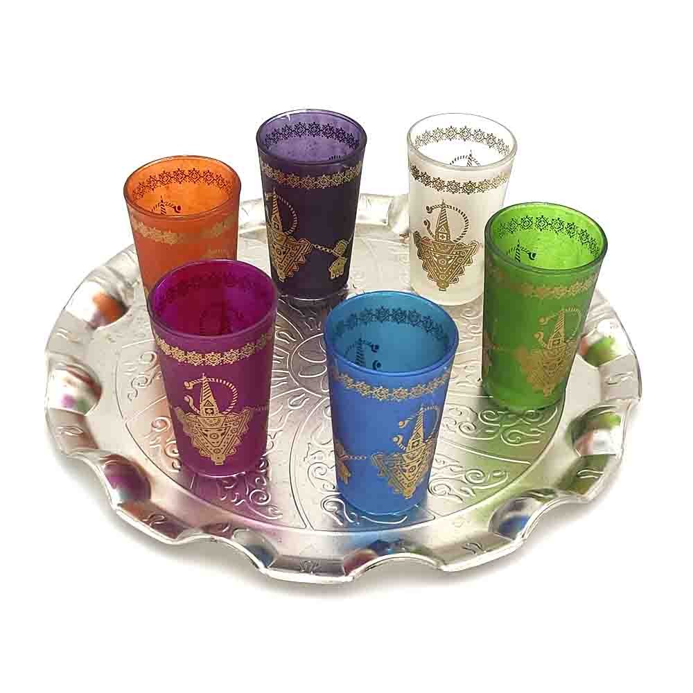 Vasos de Té Marroquí o Infusiones - Artesanía Marroquí - La main de Fatima - Modelo Bereber