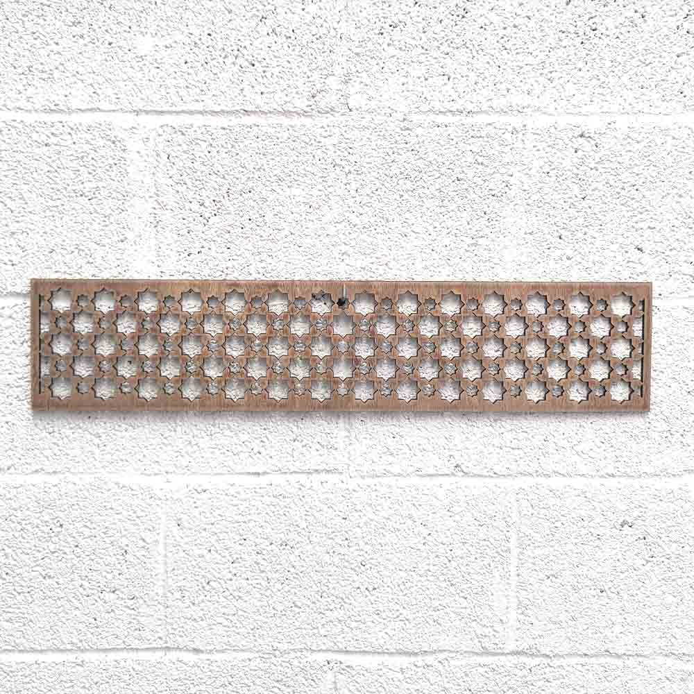 Celosía Madera Acabado Vintage - Cenefa - Zócalos - Decoración Pared - Corte Láser - Najma Nafila - 10 x 50 cm