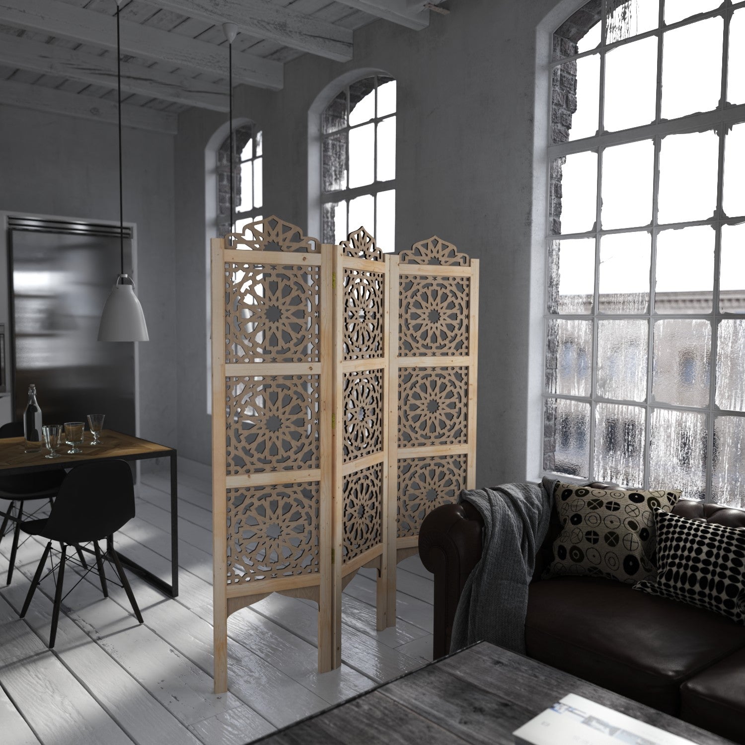 Biombo Separador Celosia Morisca - 100% Madera - Modelo Alhambra