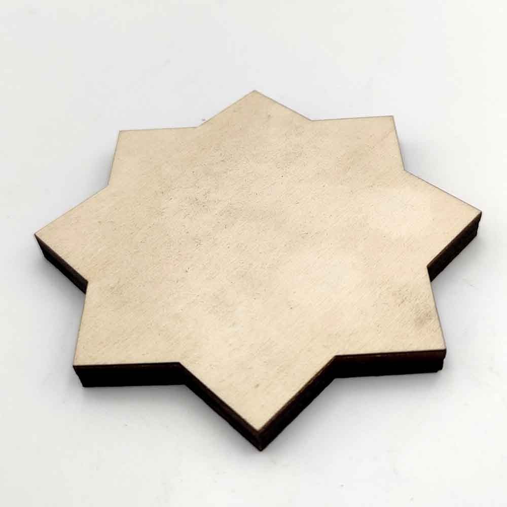 10 x Estrella Madera Laminada - Al Natural - Corte Láser - Modelo Najama - 12cm x 1cm