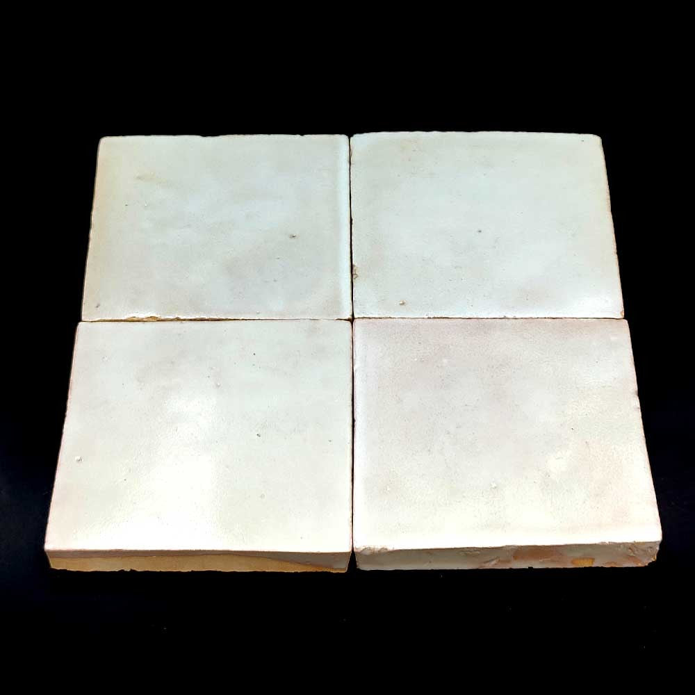 Azulejo Zellige Blanco Marruecos - Artesania Marroqui - Fez - 10 x 10 cm