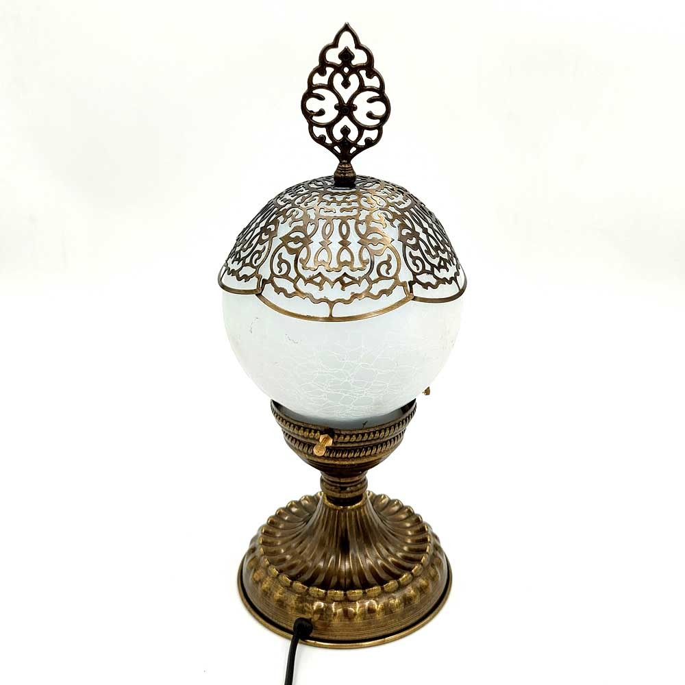 Lampara Turca Cristal y Metal Sobremesa / Escritorio - Decoración Otomana - Modelo Serie Malika