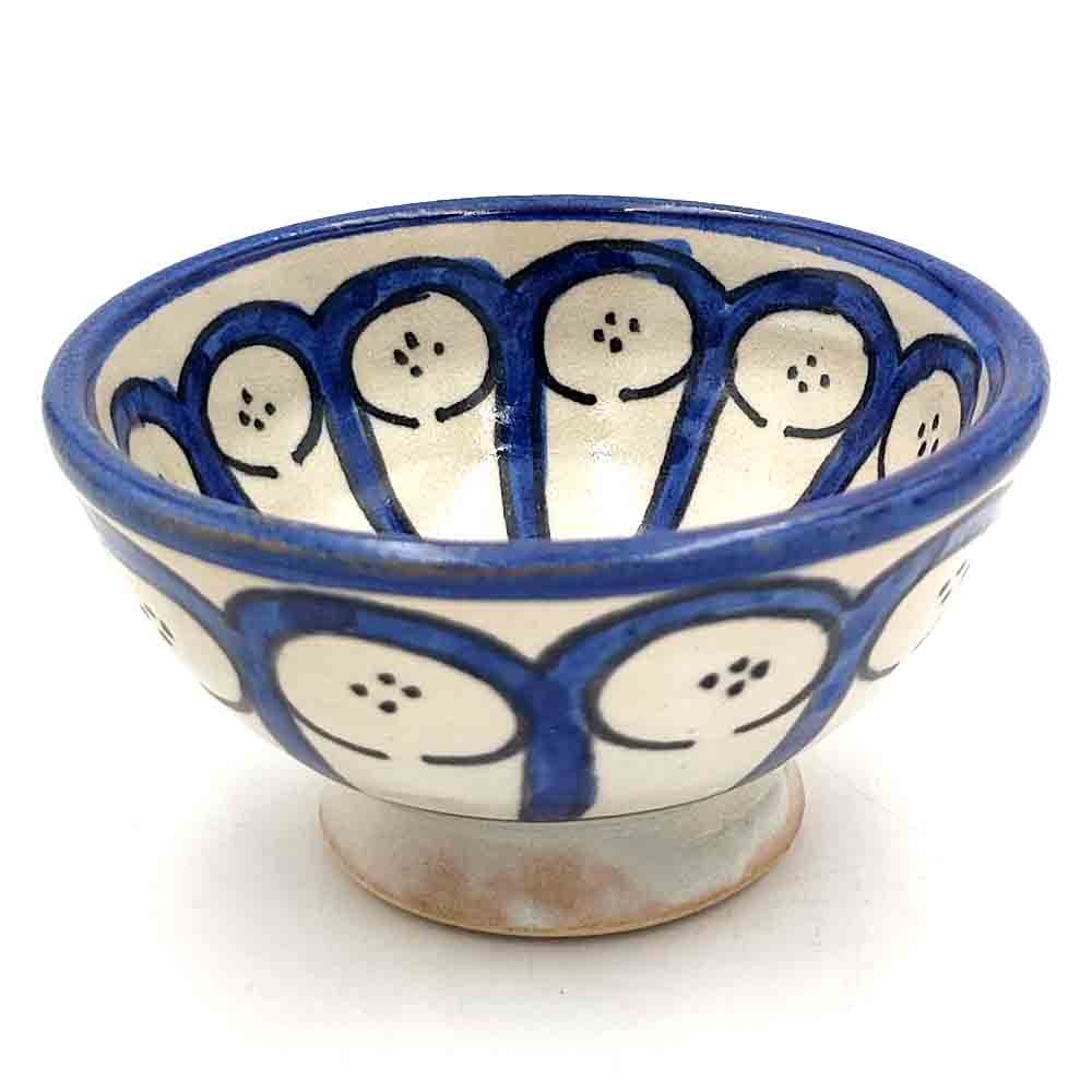 Cuenco Cerámica Artesanal - Color Azul - Artesanía Marroquí - Diseño Arcos Andalusís - Modelo Aqwas