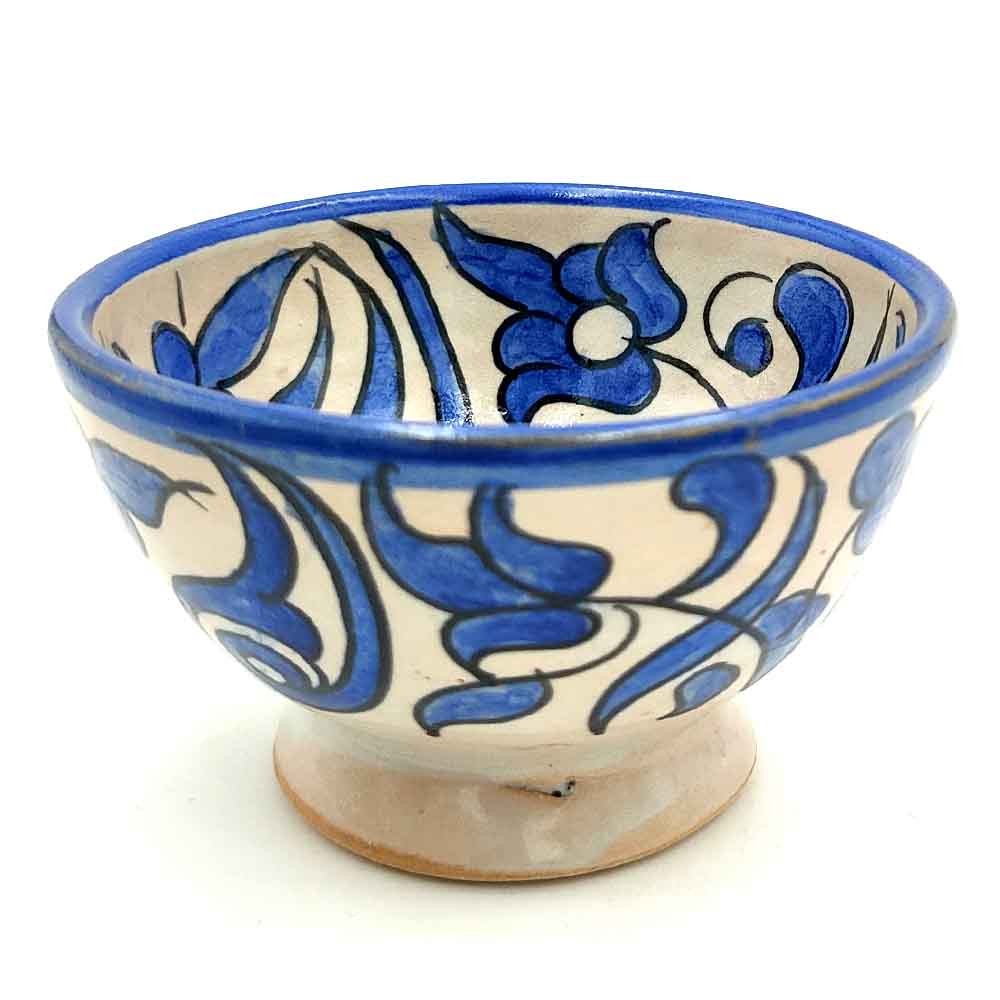 Cuenco/bol/Bowl  Cerámica Artesanal - Color Azul Marino- Artesanía Marroquí - Diseño Floral Andalusís - Modelo Tasaluq