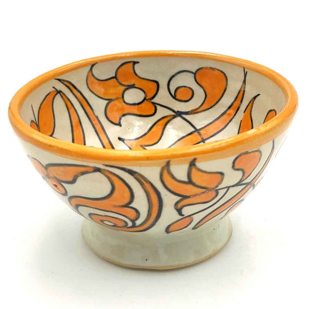 Cuenco/bol/Bowl  Cerámica Artesanal - Color Amarillo - Artesanía Marroquí - Diseño Floral Andalusí - Modelo Tasaluq