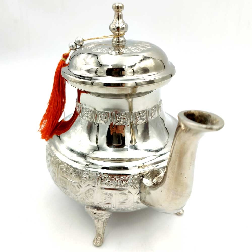 Tetera Árabe Marroquí - Alpaca Tallada - Té Moruno - Modelo Mukarrash 1000Ml
