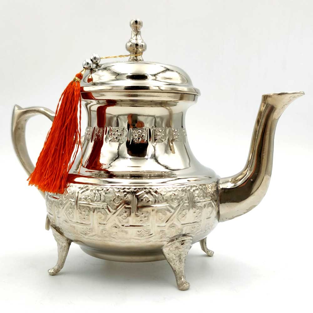 Tetera Árabe Marroquí - Alpaca Tallada - Té Moruno - Modelo Mukarrash 1000Ml