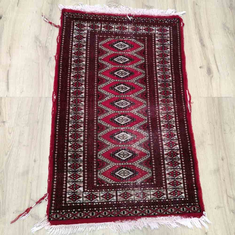 Alfombra Kílim Árabe Oriental Antigua Vintage Artesanía Lana y Algodón 125 x 75 cm