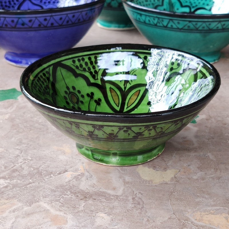 Cuenco bowl bol Cerámica de Asfi - Color Verde  - Artesanía Marroquí - Modelo Lainun