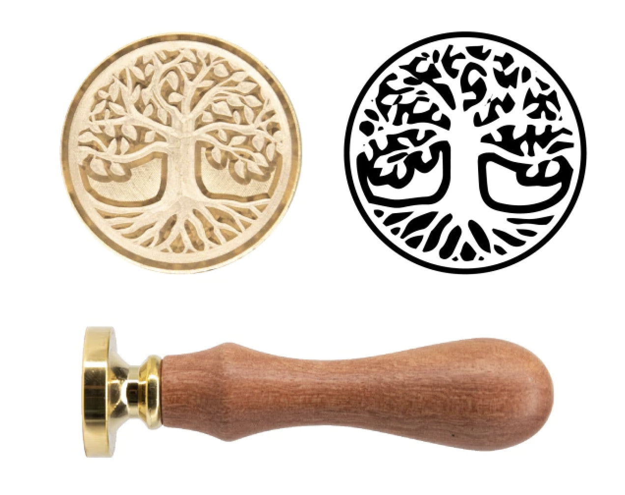 Sello Bronce Medallón Cartas Cera Lacre - Arbol Vida
