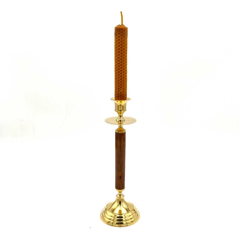 Portavelas Madera - Bronce