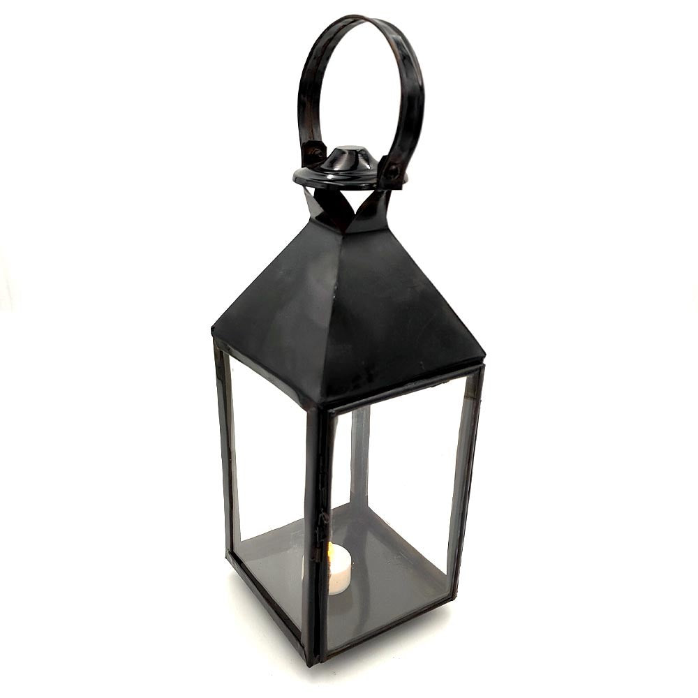Farol Forja Cuadrado - Calidad Superior - Asa - 33 cm