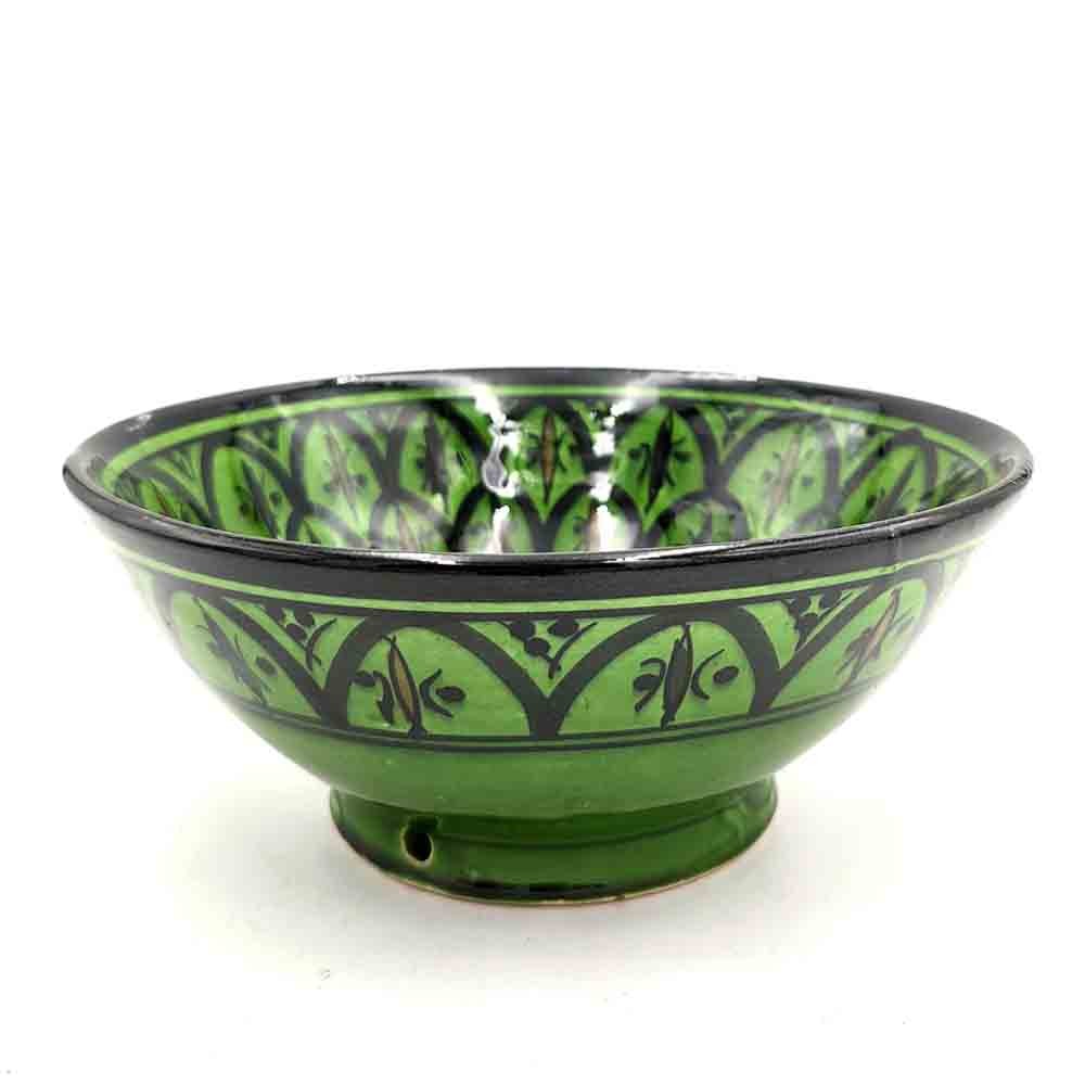 Cuenco bowl bol Cerámica de Asfi - Color Verde  - Artesanía Marroquí - Modelo Lainun