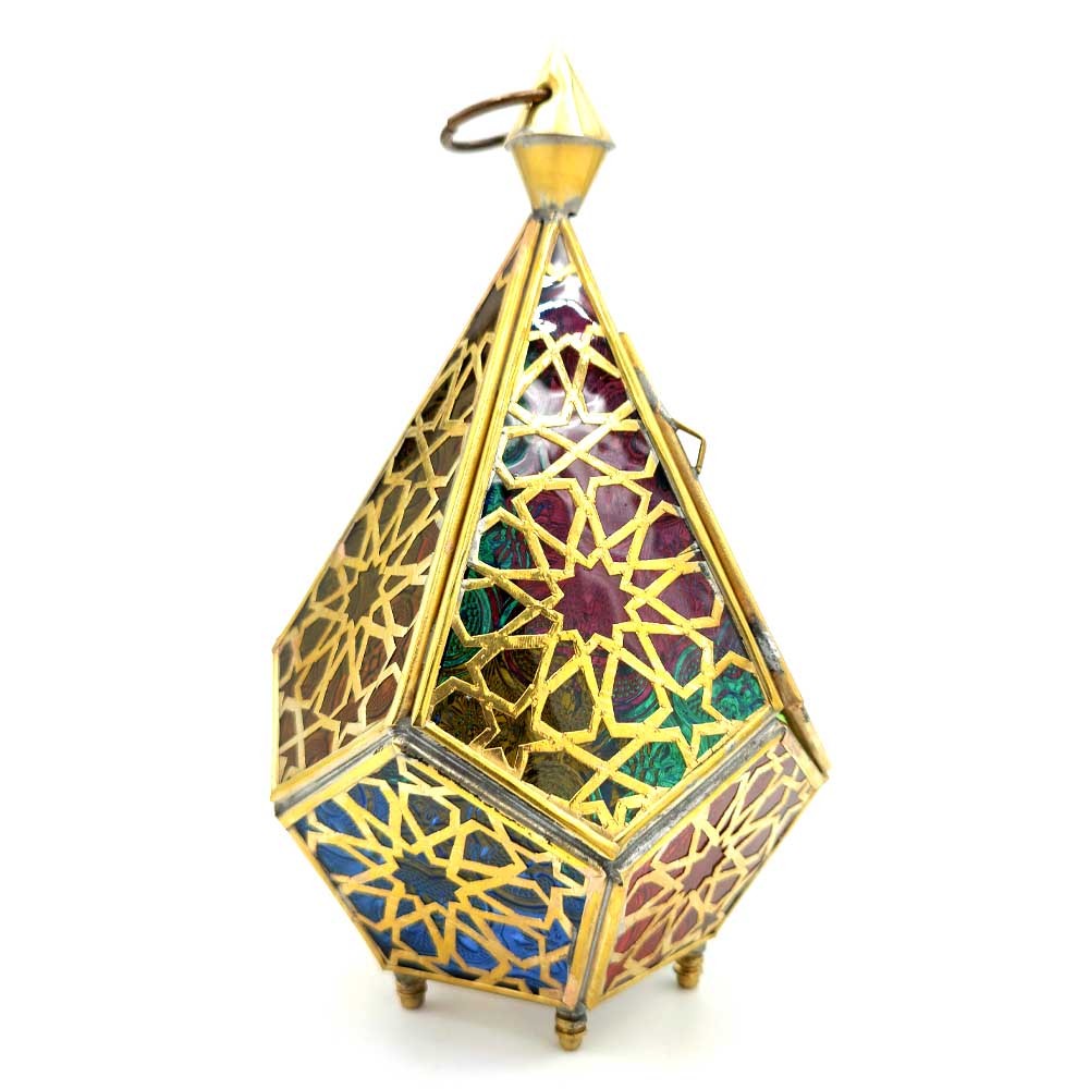 Farolillo Farol de Latón - Artesanía Marroquí - Decoración Árabe - Modelo 3 Nuhas