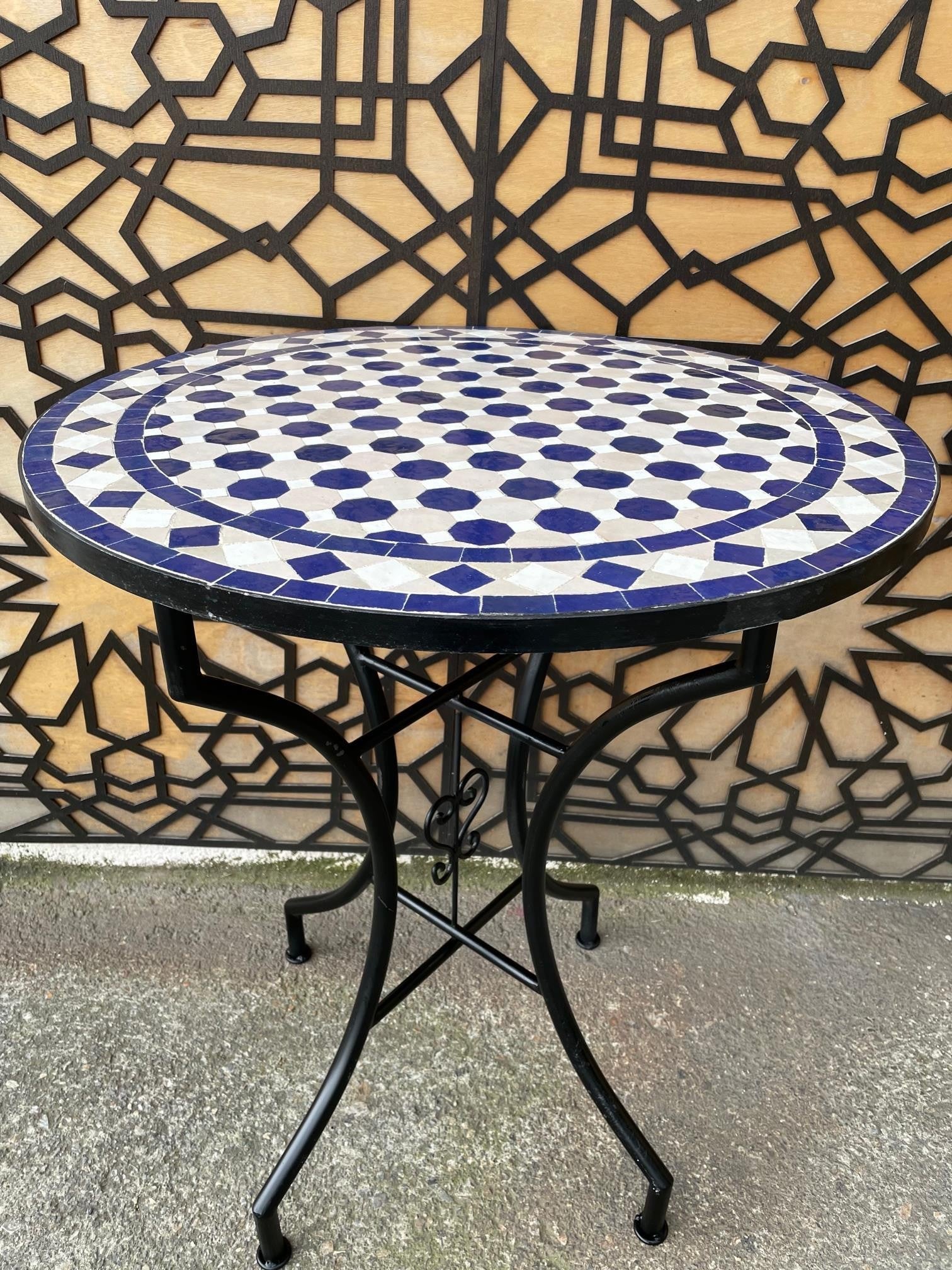 MESA JARDÍN MOSAICO ANDALUSÍ - ZELIGE AZULEJOS FEZ - MODELO RIF