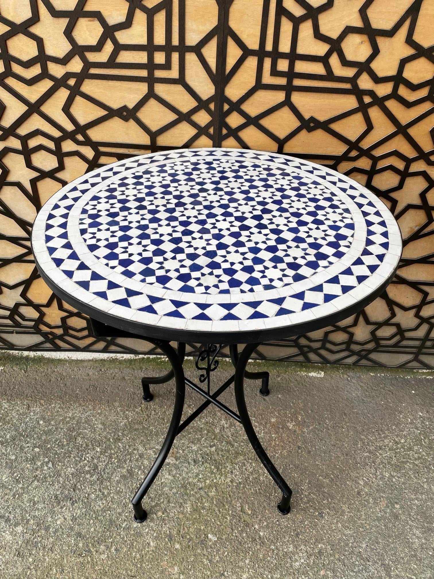 MESA JARDÍN MOSAICO ANDALUSÍ - ZELIGE AZULEJOS FEZ - MODELO TARUDAN