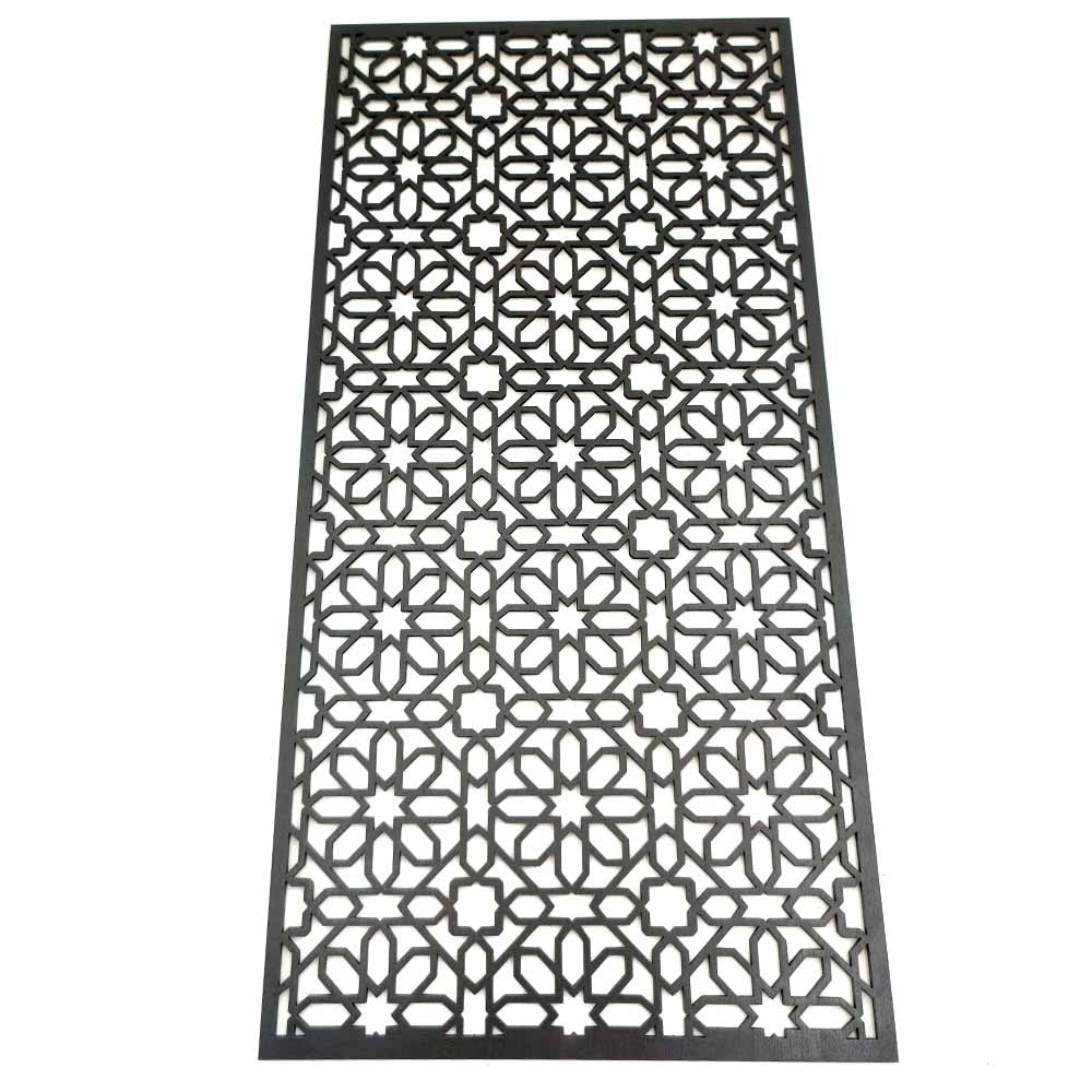 Cuadro Decorativo Celosía Árabe Madera - Decoración Oriental - Corte Láser - Modelo Warda - 60 x 30 cm