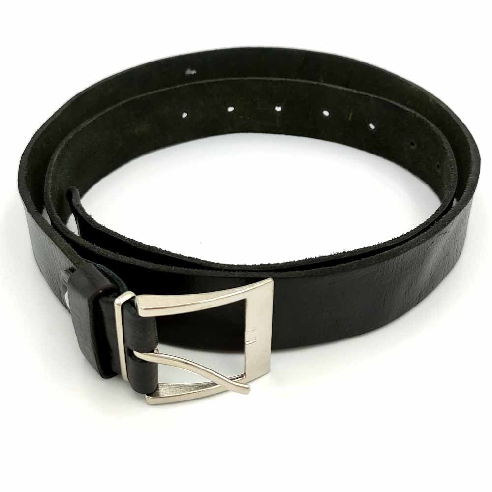 Cinturón de Cuero Artesanal - Color Negro - Marroquinería - Hebilla Metal - Modelo Hakkama