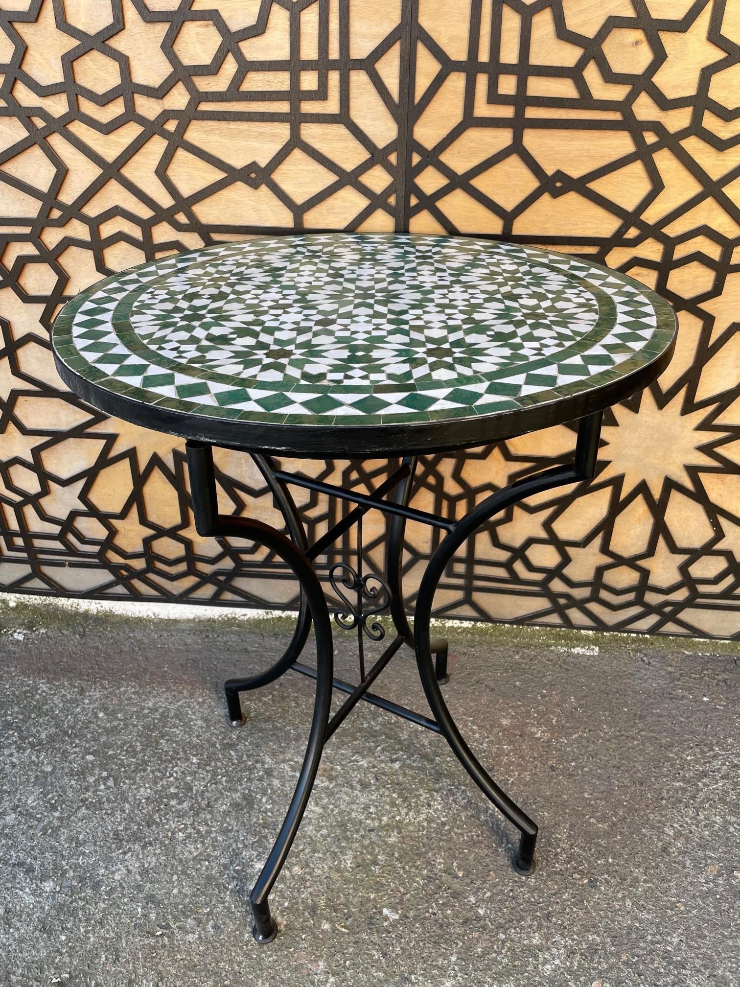 MESA JARDÍN MOSAICO ANDALUSÍ - ZELIGE AZULEJOS FEZ - MODELO OUARSASAT