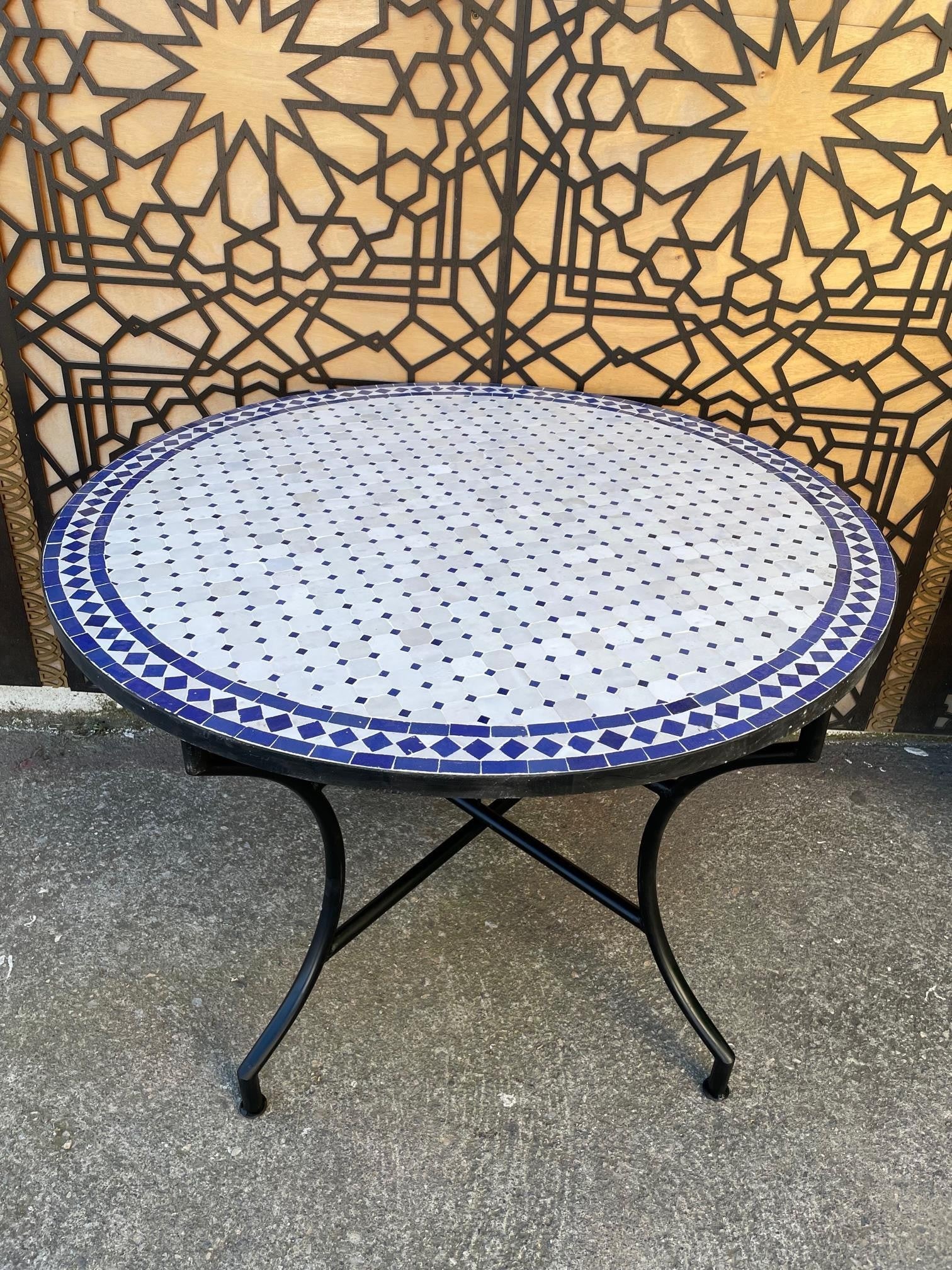 MESA JARDÍN MOSAICO ANDALUSÍ - ZELIGE AZULEJOS FEZ - MODELO DAR ALBAIDA