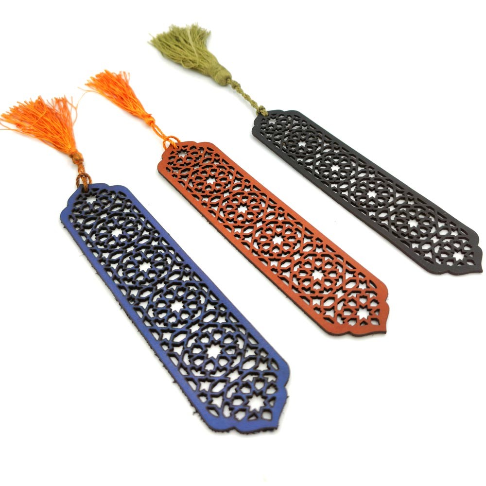 Marca Páginas de Cuero Celosia Árabe Artesanía Granadina - Modelo Ayolivo