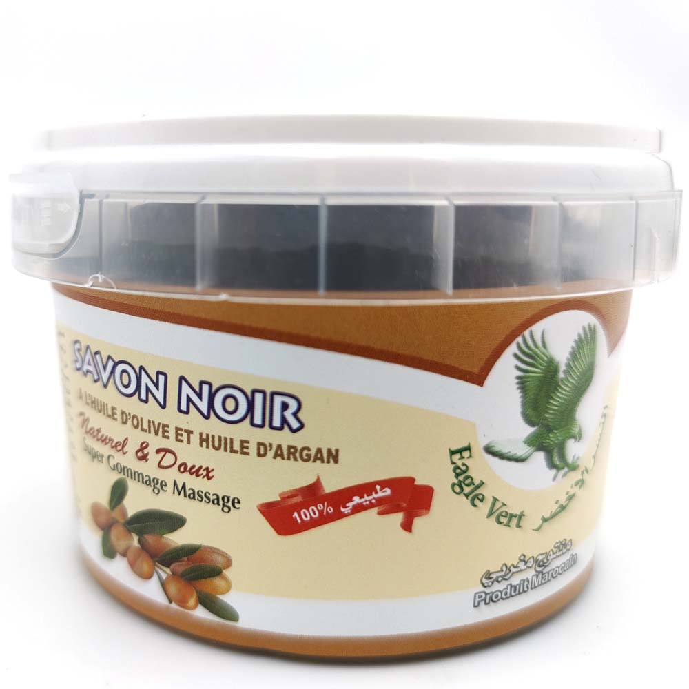 Jabón Negro marroquí con Aceite de Argan exfoliante natural 250 gr limpieza jabón Beldi natural células muertas todo tipo piel